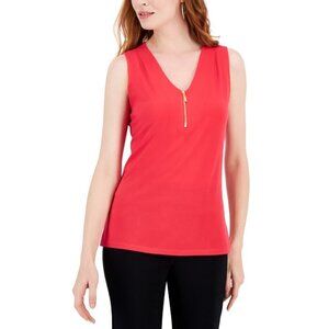 I.N.C. International Concepts Women's Sleeveless Hot Pink 1/4-Zip Top NWT